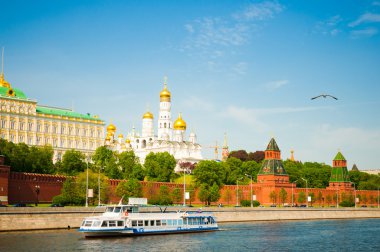 gün batımında Moskova kremlin