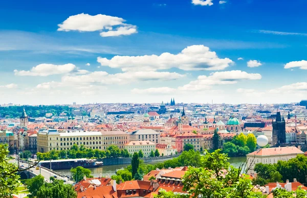 View of Prague city from hill — Stock Photo, Image