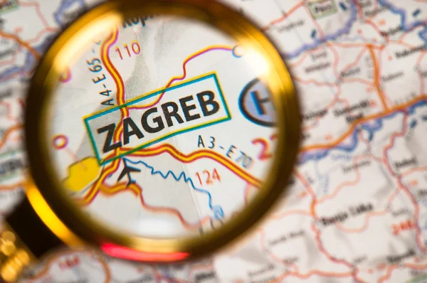 Zagreb en un mapa —  Fotos de Stock