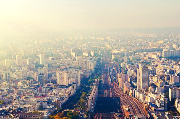 Paris aerial view from Montparnasse towe