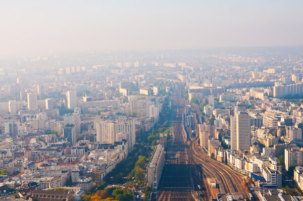 Paris aerial view from Montparnasse towe