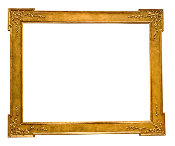 Złota rama, na białym tle — Zdjęcie stockowe