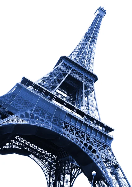 Berühmter Eiffelturm von Paris isoliert auf weiß — Stockfoto