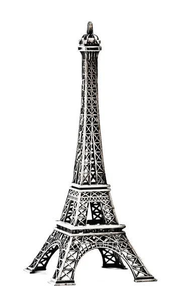 Eiffel Tower Statue, isolated on a white background — Stock Photo, Image