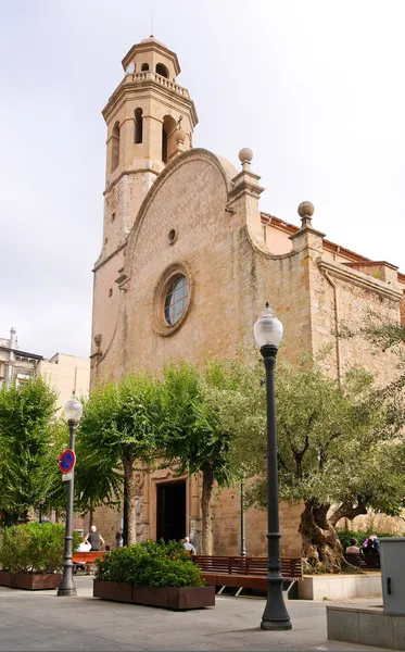 Gamla kyrkan i calella. Costa del maresme. Spanien — Stockfoto