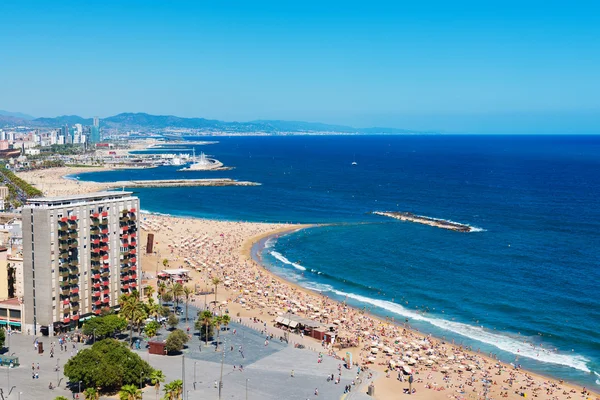 Plaża Barceloneta w Barcelonie, Hiszpania — Zdjęcie stockowe