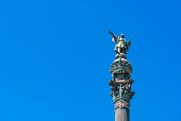 Estátua de Cristóvão Colombo em Barcelona, Espanha — Fotografia de Stock