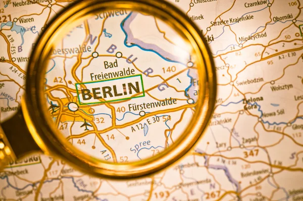 Berlim sobre um mapa — Fotografia de Stock