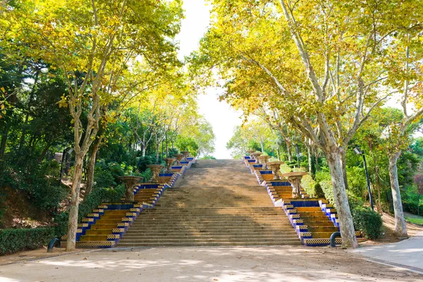 Stairs in Montjuic park in Barcelona, Spain — Stock Photo, Image