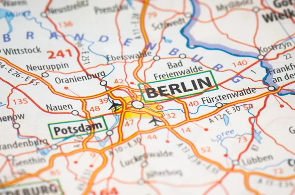 Berlino su una mappa — Foto Stock