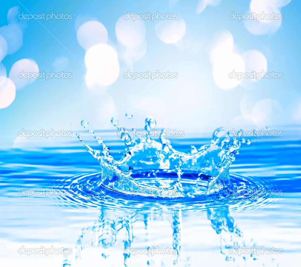 Beautiful Splash Of Water Blue Drops Stock Photo C Valphoto