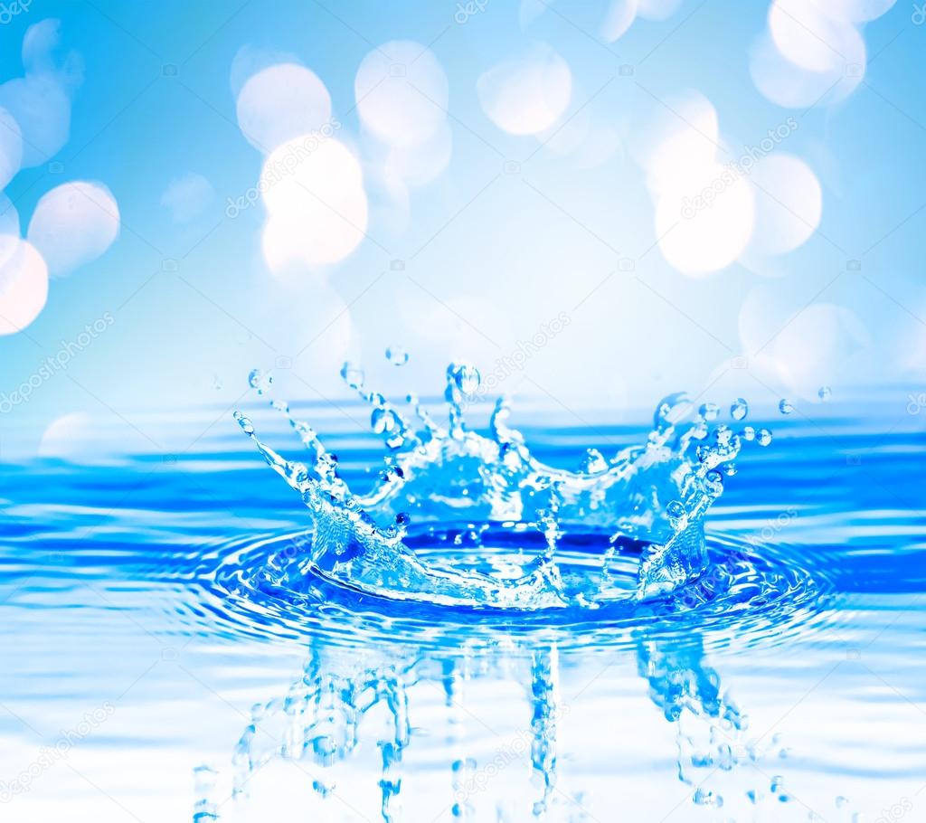 Beautiful Splash Of Water Blue Drops Stock Photo C Valphoto