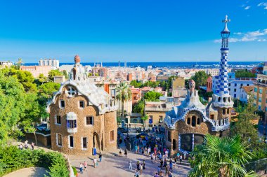 Barselona, İspanya 'da Park Guell.