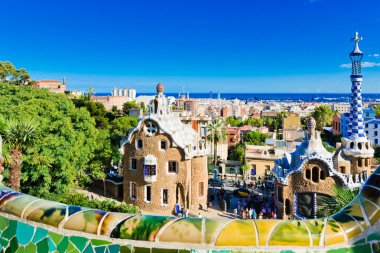 Barselona, İspanya 'da Park Guell.