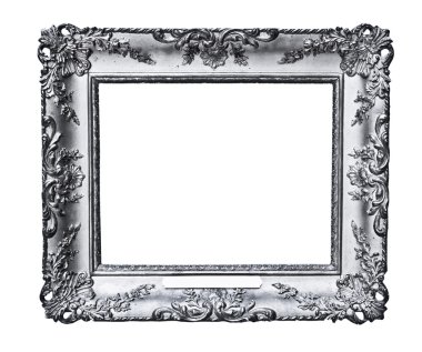 beyaz izole vintage gümüş çerçeve
