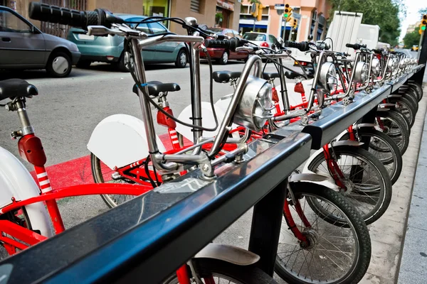 Parkering för cyklar för uthyrning — Stockfoto