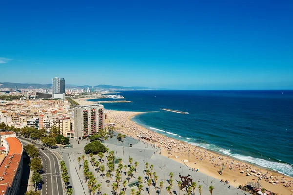 Luftaufnahme des Hafenviertels in Barcelona, Spanien — Stockfoto