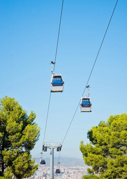 在巴塞罗那，西班牙空中缆车 — 图库照片
