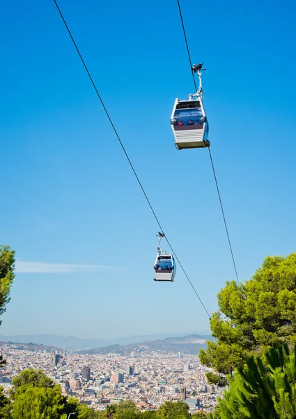 Cablecar over barcelona, Spanje — Stockfoto