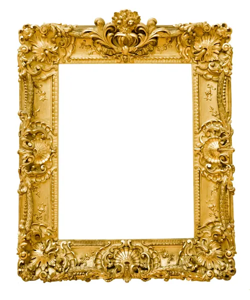 Vintage gouden frame, geïsoleerd op wit — Stockfoto