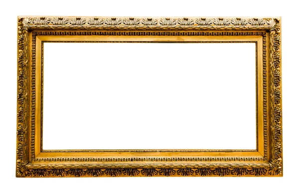 Vintage gold frame, isolated on white — Stock Photo, Image