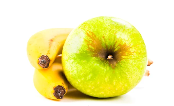 Dva banány a jablka — Stock fotografie