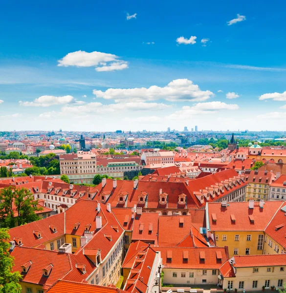 Pohled na město Praha z kopce — Stock fotografie