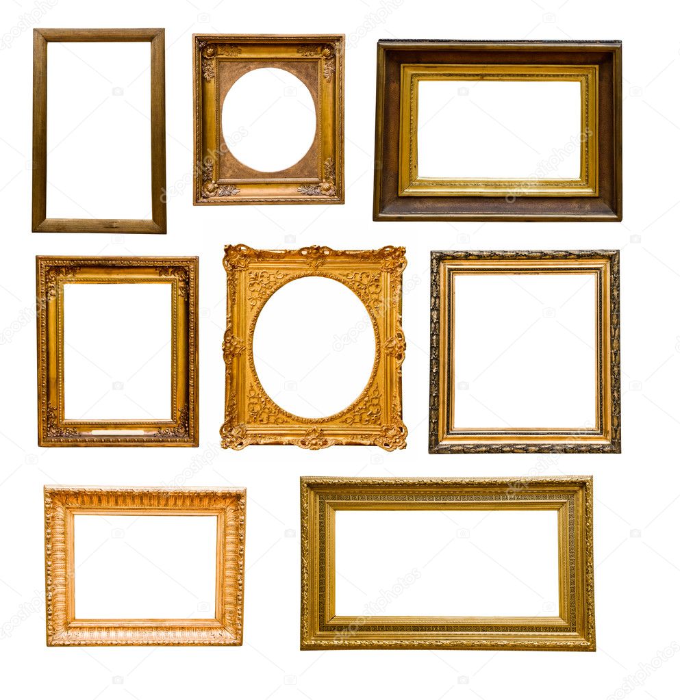 Set of vintage gold frames