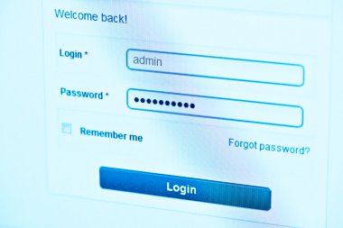 giriş kutusu - kullanıcı adı ve şifre Internet tarayıcısında compute doğum