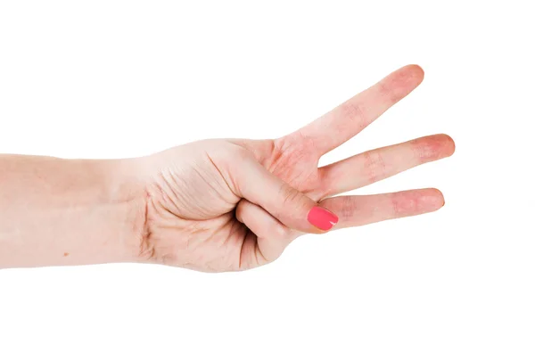 Hand showing three fingers — Stock Photo, Image