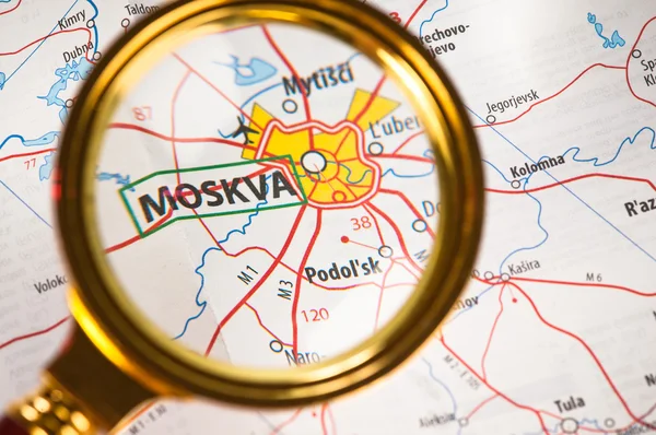 Moskva en un mapa —  Fotos de Stock