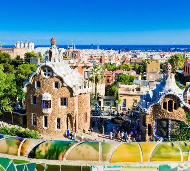 Barselona, İspanya 'da Park Guell.