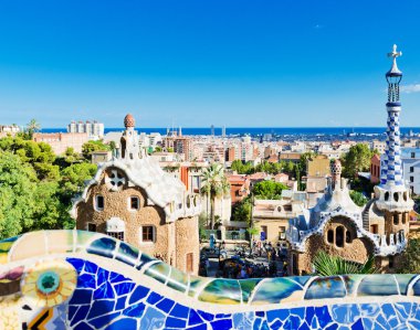 Barselona, İspanya 'da Park Guell.