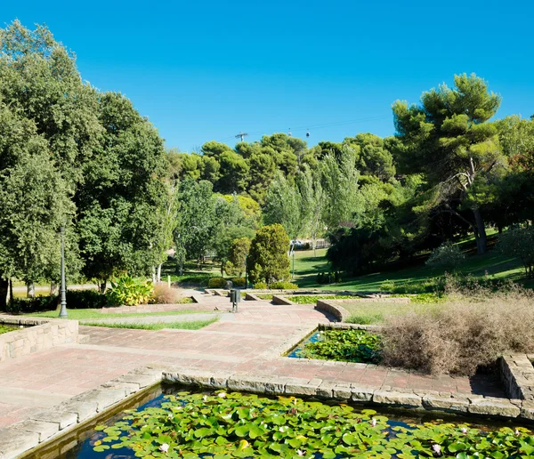 Park on hill Montjuic in Barcelona. Spain — Stock Photo, Image