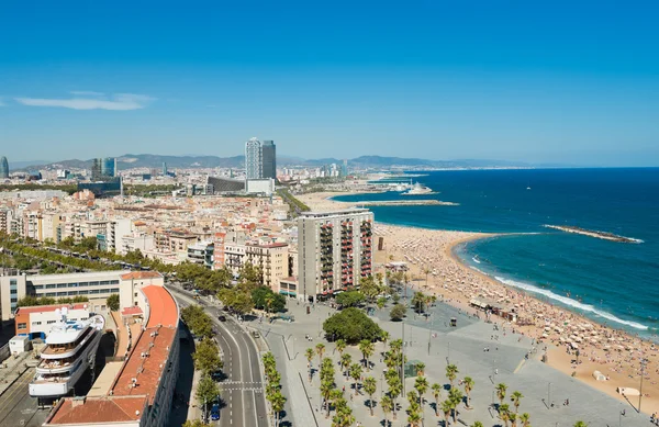 Veduta aerea del quartiere portuale di Barcellona, Spagna — Foto Stock