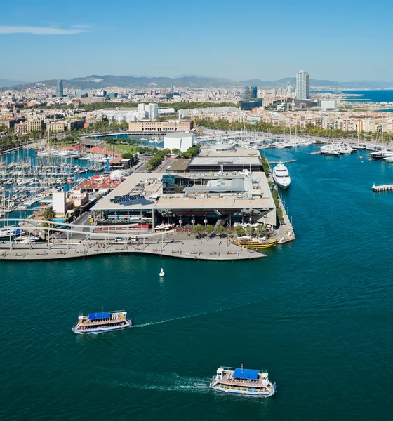 Veduta aerea del quartiere portuale di Barcellona, Spagna — Foto Stock