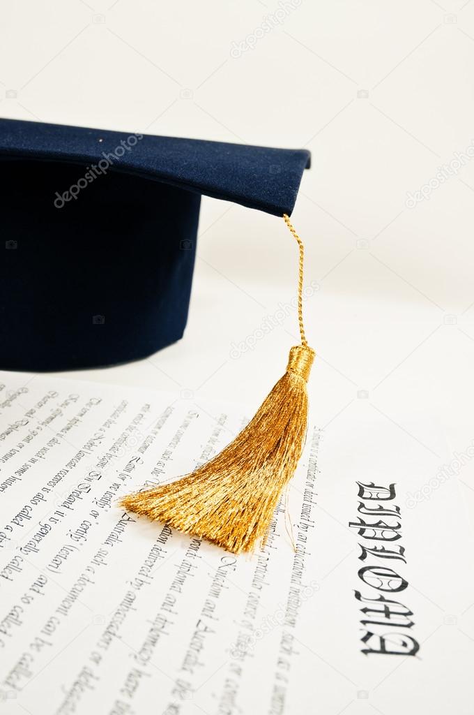 Graduation hat and Diploma