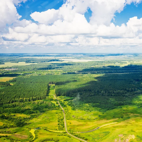 Beautiful view above the earth on landmark down. — Stock Photo, Image