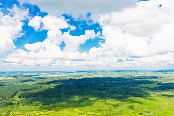 Beautiful view above the earth on landmark down. — Stock Photo, Image