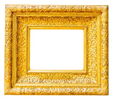 beyaz izole klasik altın çerçeve