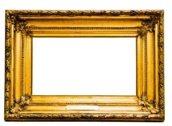 Vintage gouden frame, geïsoleerd op wit — Stockfoto