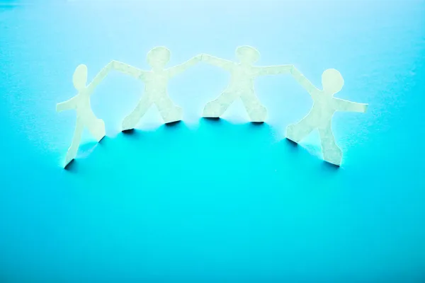 Paper people in teamworking concept — Stock Photo, Image