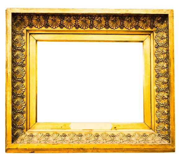 Vintage gold frame, isolated on white Stock Photo