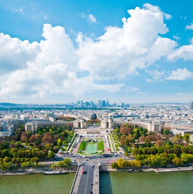 Hava panoramik Eyfel Kulesi paris ve seine Nehri