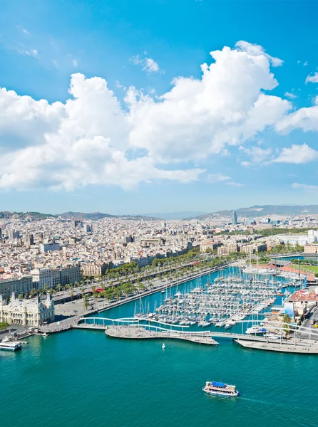 Veduta aerea del quartiere portuale di Barcellona, Spagna — Foto Stock