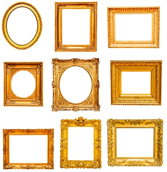 Set von goldenen Vintage-Rahmen — Stockfoto