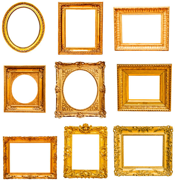 Set of golden vintage frame