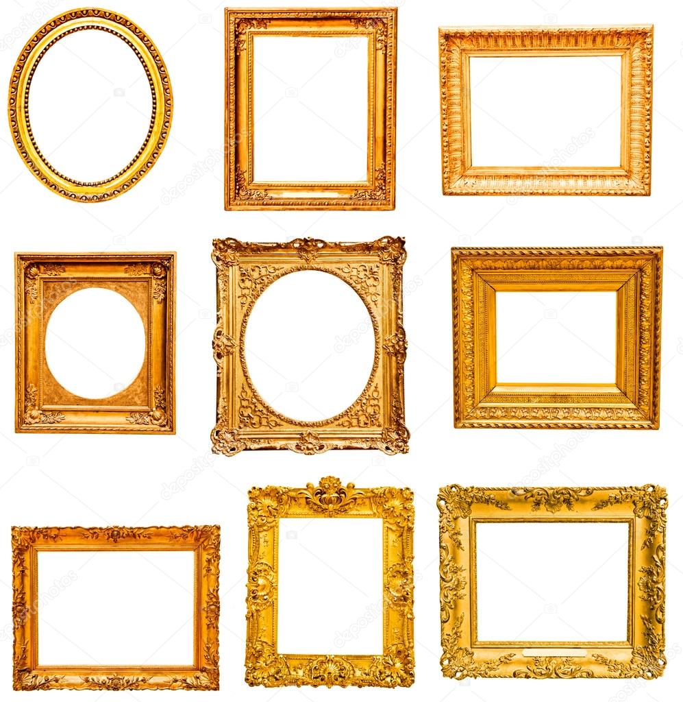 Set of golden vintage frame