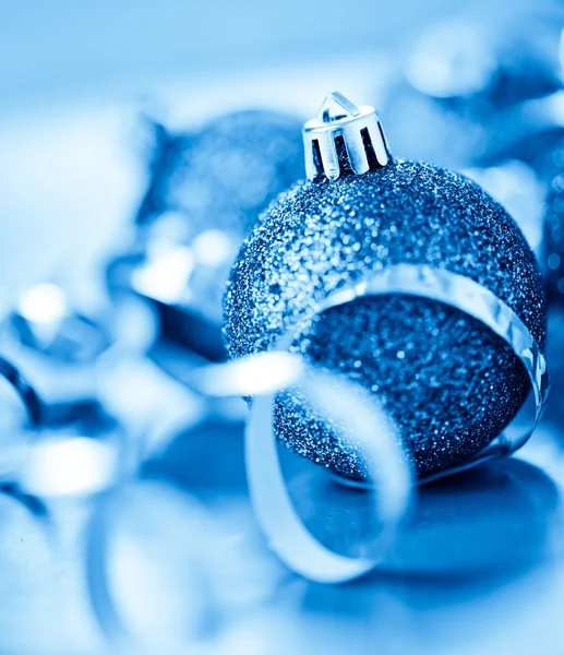 Μπλε Χριστούγεννα μπάλες — Φωτογραφία Αρχείου
