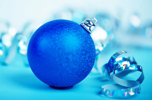 Blue christmas ball — Stock Photo, Image